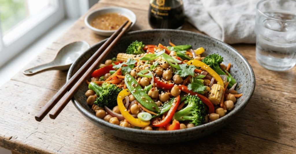 chickpea and vegetable stir fry