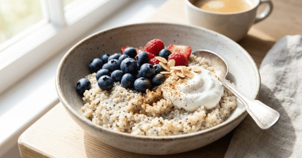 High-Protein Breakfast Quinoa with Berries