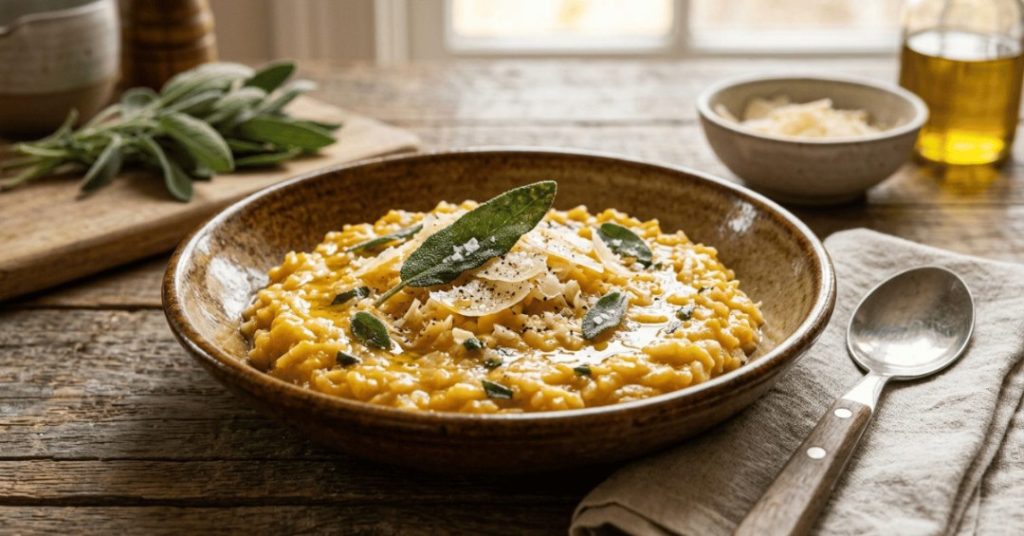 Parmesan Butternut Squash "Risotto" with Sage and Garlic