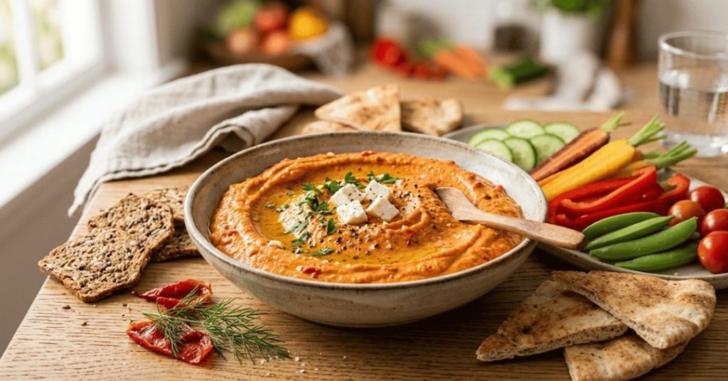 Roasted Red Pepper and Whipped Feta Dip