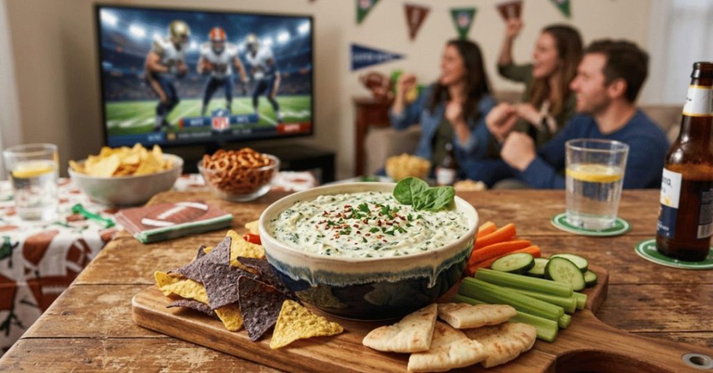Super Bowl Sunday Spinach and Artichoke Dip