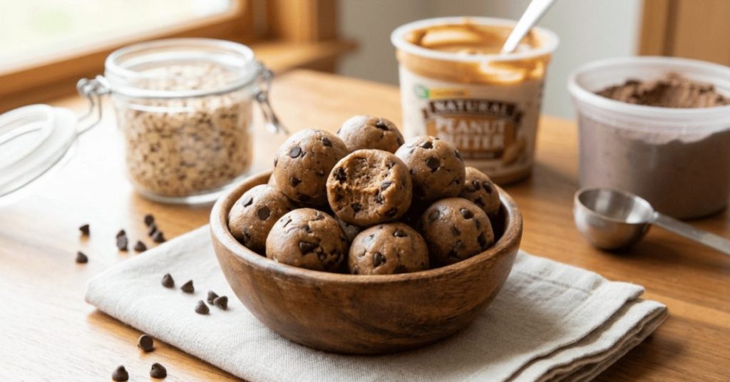 Chocolate Peanut Butter Protein Cookie Dough Bites