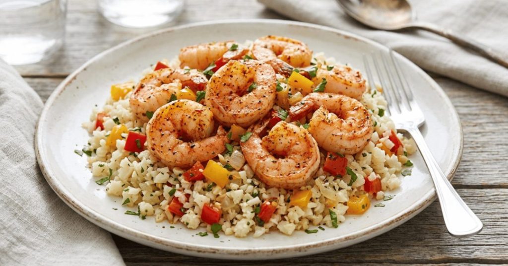 Cajun Shrimp and Instant Pot Cauliflower Rice