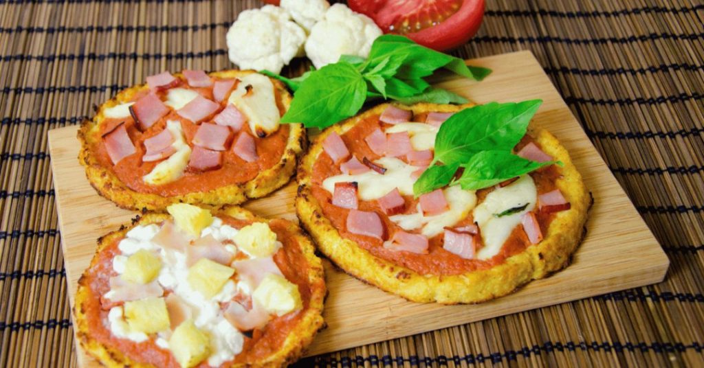 Cauliflower Crust Homemade Pizza Dough with Veggie Toppings