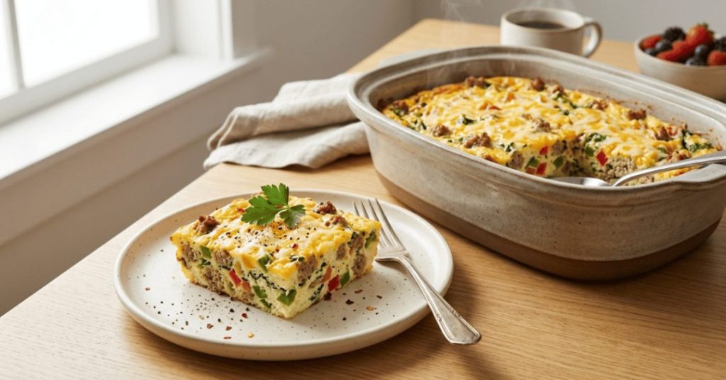 Turkey Sausage and Egg White Slow-Cooker Breakfast Casserole