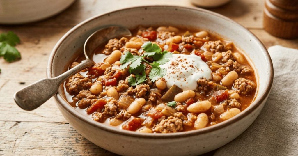 Ground Turkey and White Bean Chili