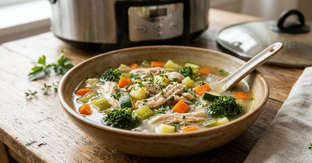 Easy Chicken and Vegetable Soup Crockpot Recipe