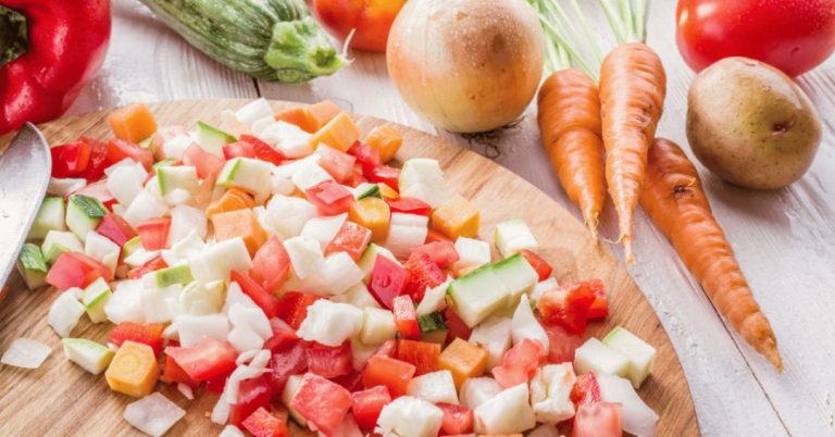 using a food processor to chop vegetables