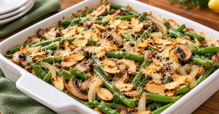 green bean almondine casserole