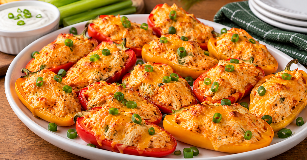 buffalo chicken stuffed mini peppers